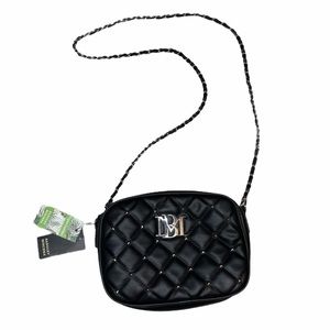 Badgley Mischka quilted leather monogram crossbody